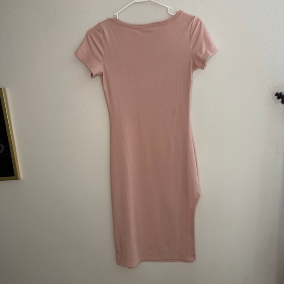 Blush Pink Ribbed Dress - Picture 4 of 13